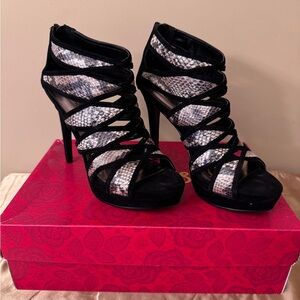 Carlos by Carlos Santana platform heels in suede snakeskin